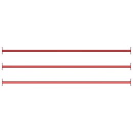 VidaXL Drążki do przewrotów, 3 szt., 125 cm, stalowe, czerwone