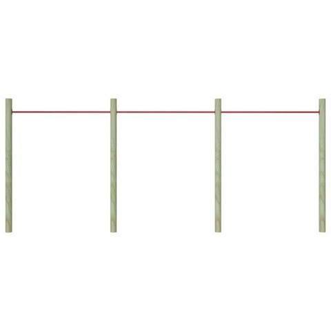 VidaXL Drążki do przewrotów, 3 szt., 125 cm, stalowe, czerwone