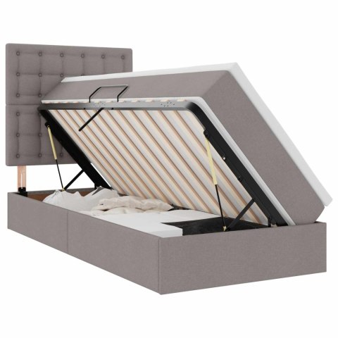 VidaXL Łóżko z miejscem na przechowywanie i LED Ciemnoszary Poliester