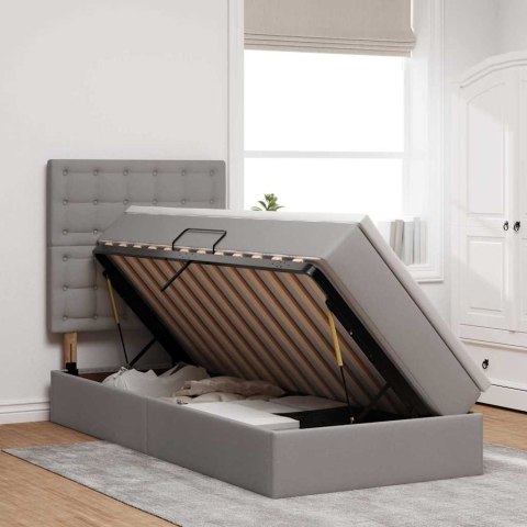 VidaXL Łóżko z miejscem na przechowywanie i materacem 90 x 200 cm