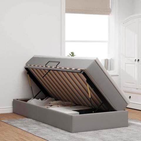 VidaXL Łóżko z miejscem na przechowywanie i materacem Ciemnoszary