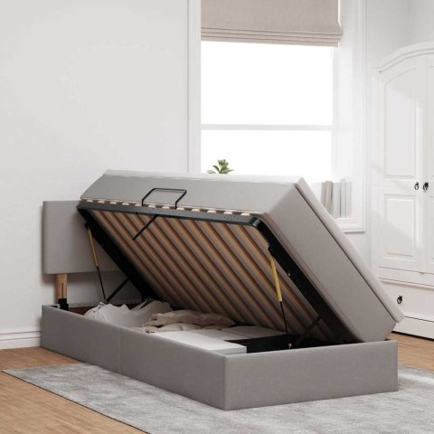 VidaXL Łóżko z miejscem na przechowywanie i materacem Ciemnoszary