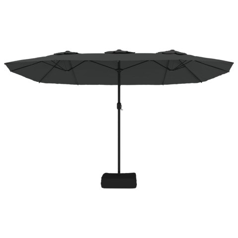 PODWÓJNY PARASOL OGRODOWY ANTRACYTOWY 449X265CM
