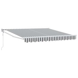 ZWIJANA MARKIZA ANTRACYTOWO-BIAŁA 3X2,5M TKANINA I ALUMINIUM