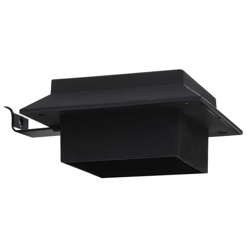 LAMPY SOLARNE OGRODZENIOWE LED 12 SZTUK CZARNE ŚCIENNE ZIMNA BIEL KOMPLET