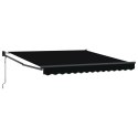 MARKIZA ZWIJANA CZARNY 350X250CM POLIESTER I ALUMINIUM