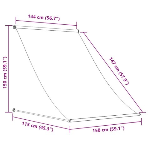 MARKIZA ZWIJANA ANTRACYTOWA 150X150CM TKANINA I STAL