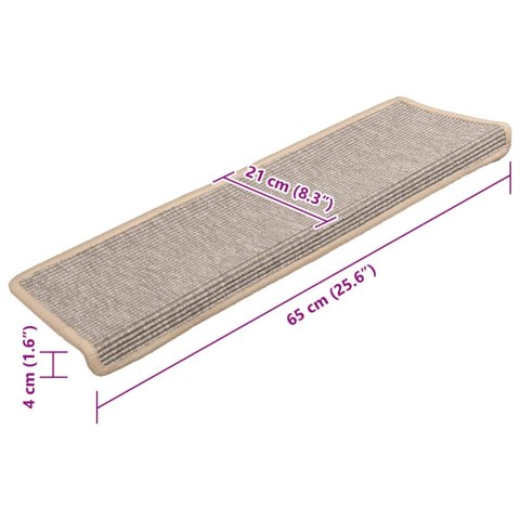 MATY NA SCHODY 15 SZT. 65X21X4CM SREBRNE PROSTOKĄTNE KRAWĘDZIE