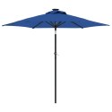 PARASOL OGRODOWY LED STALOWY SŁUPEK LAZUROWY 225X225X212CM