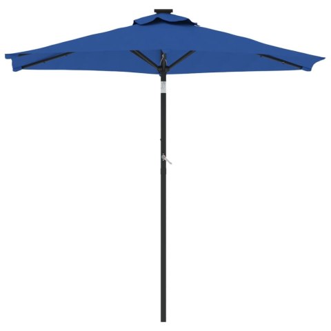 PARASOL OGRODOWY LED STALOWY SŁUPEK LAZUROWY 225X225X212CM