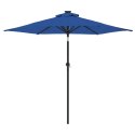 PARASOL OGRODOWY LED STALOWY SŁUPEK LAZUROWY 225X225X212CM