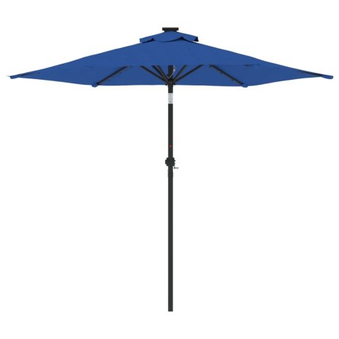 PARASOL OGRODOWY LED STALOWY SŁUPEK LAZUROWY 225X225X212CM