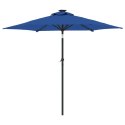 PARASOL OGRODOWY LED STALOWY SŁUPEK LAZUROWY 225X225X212CM