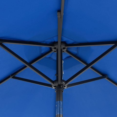 PARASOL OGRODOWY LED STALOWY SŁUPEK LAZUROWY 225X225X212CM