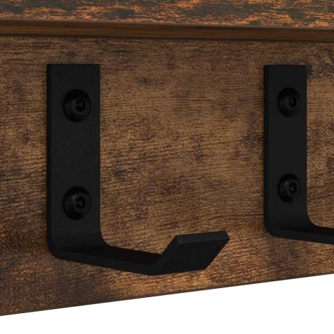 VidaXL Wieszak na płaszcze montowany na ścianie Dąb wędzony