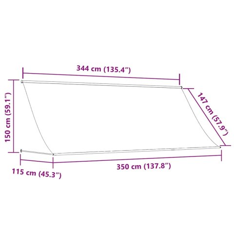 MARKIZA ZWIJANA ANTRACYTOWA 350X150CM TKANINA I STAL