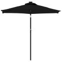 PARASOL OGRODOWY LED STALOWY SŁUPEK CZARNY 225X225X212CM