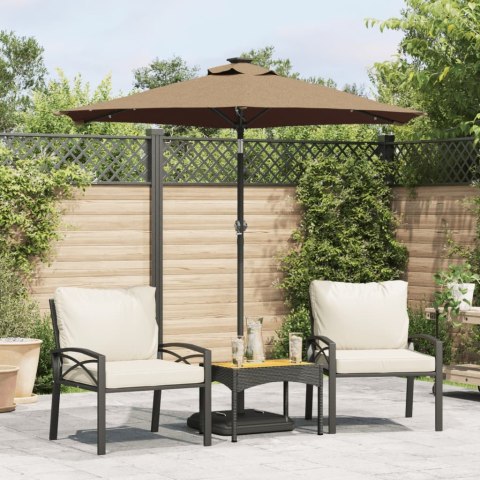 PARASOL OGRODOWY LED STALOWY SŁUPEK TAUPE 225X225X212CM