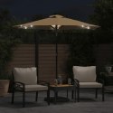 PARASOL OGRODOWY LED STALOWY SŁUPEK TAUPE 225X225X212CM