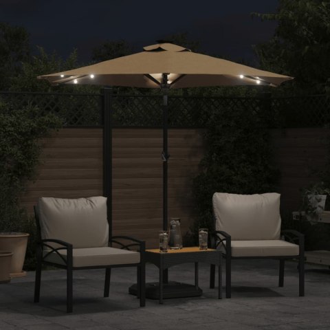 PARASOL OGRODOWY LED STALOWY SŁUPEK TAUPE 225X225X212CM
