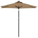 PARASOL OGRODOWY LED STALOWY SŁUPEK TAUPE 225X225X212CM