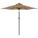 PARASOL OGRODOWY LED STALOWY SŁUPEK TAUPE 225X225X212CM