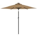 PARASOL OGRODOWY LED STALOWY SŁUPEK TAUPE 225X225X212CM