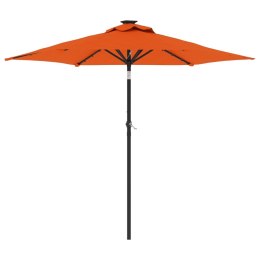 PARASOL OGRODOWY LED STALOWY SŁUPEK TERAKOTA 225X225X212CM