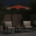 PARASOL OGRODOWY LED STALOWY SŁUPEK TERAKOTA 225X225X212CM