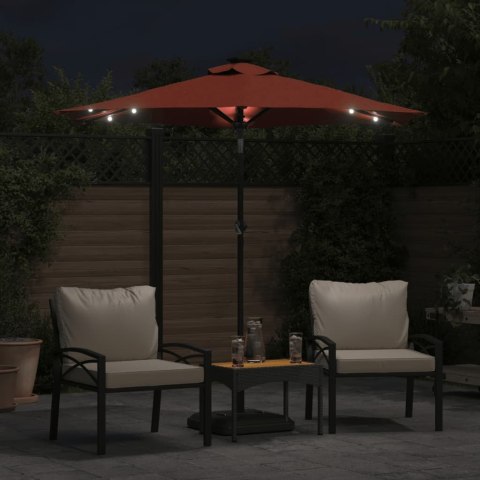 PARASOL OGRODOWY LED STALOWY SŁUPEK TERAKOTA 225X225X212CM