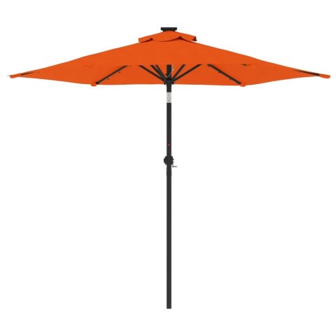 PARASOL OGRODOWY LED STALOWY SŁUPEK TERAKOTA 225X225X212CM