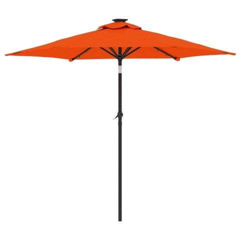 PARASOL OGRODOWY LED STALOWY SŁUPEK TERAKOTA 225X225X212CM