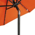 PARASOL OGRODOWY LED STALOWY SŁUPEK TERAKOTA 225X225X212CM