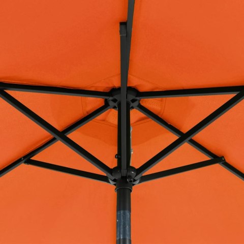 PARASOL OGRODOWY LED STALOWY SŁUPEK TERAKOTA 225X225X212CM