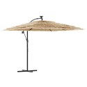 PARASOL OGRODOWY Z LED HAWAI STALOWY SŁUPEK BRĄZOWY 269X269X235CM