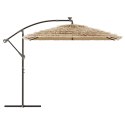 PARASOL OGRODOWY Z LED HAWAI STALOWY SŁUPEK BRĄZOWY 269X269X235CM