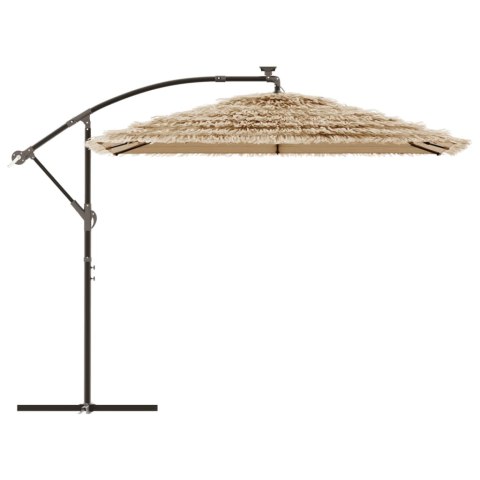 PARASOL OGRODOWY Z LED HAWAI STALOWY SŁUPEK BRĄZOWY 269X269X235CM