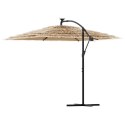 PARASOL OGRODOWY Z LED HAWAI STALOWY SŁUPEK BRĄZOWY 269X269X235CM