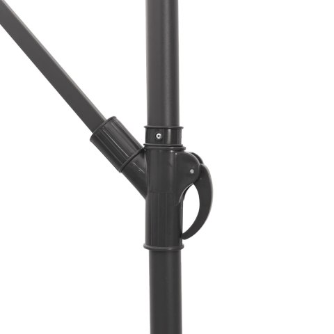 PARASOL OGRODOWY Z LED STALOWY SŁUPEK BRĄZOWY 290X290X238CM