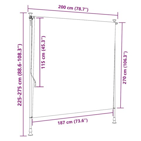 ROLETA ZEWNĘTRZNA POMARAŃCZOWO-BIAŁA 200X270CM