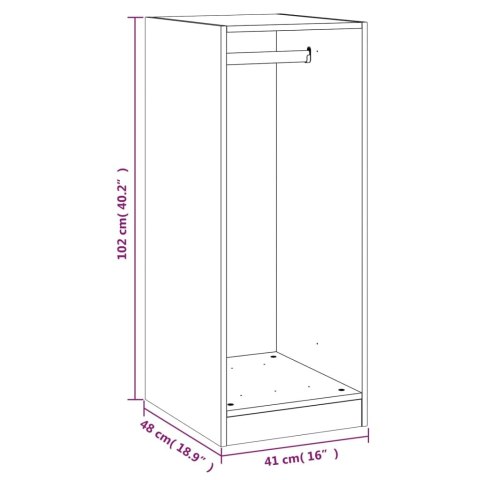 SZAFKA GARDEROBIANA BIAŁA 48X41X102CM