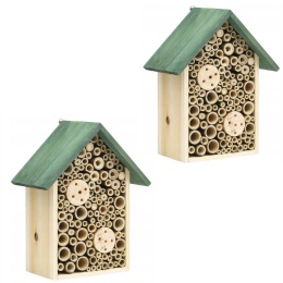 HOTEL DLA OWADÓW DOMEK BUDKA PSZCZÓŁ MURARKA DREWNIANY NATURALNY 29CM 2SZT