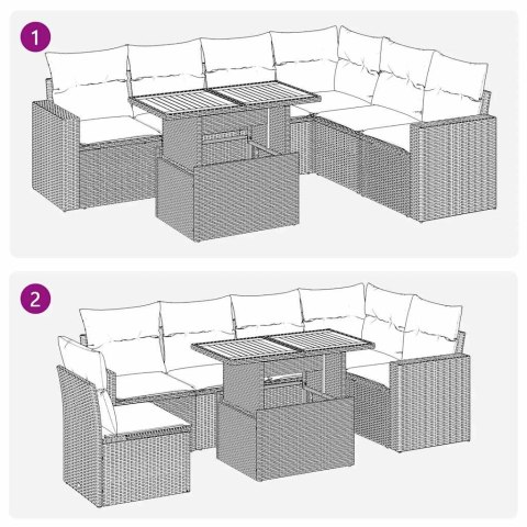 7-CZ. ZESTAW WYPOCZYNKOWY DO OGRODU Z PODUSZKAMI CZARNY