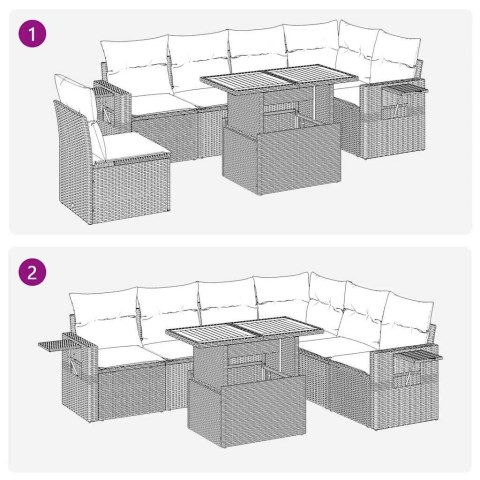 7-CZ. ZESTAW WYPOCZYNKOWY DO OGRODU Z PODUSZKAMI CZARNY
