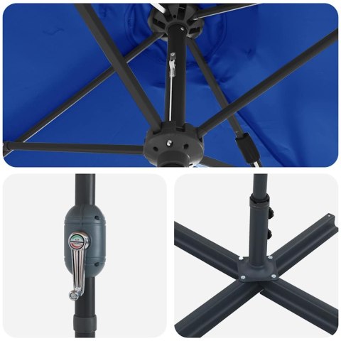 PARASOLKA OGRODOWA NIEBIESKI AZUR 370X197X239CM