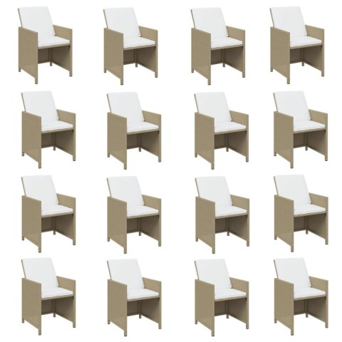 21-CZ. ZESTAW MEBLI OGRODOWYCH Z PODUSZKAMI POLIRATTAN BEŻOWY