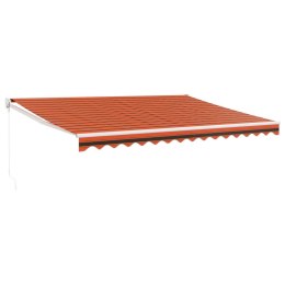 ZWIJANA MARKIZA POMARAŃCZ I BRĄZ 4,5X3M TKANINA I ALUMINIUM