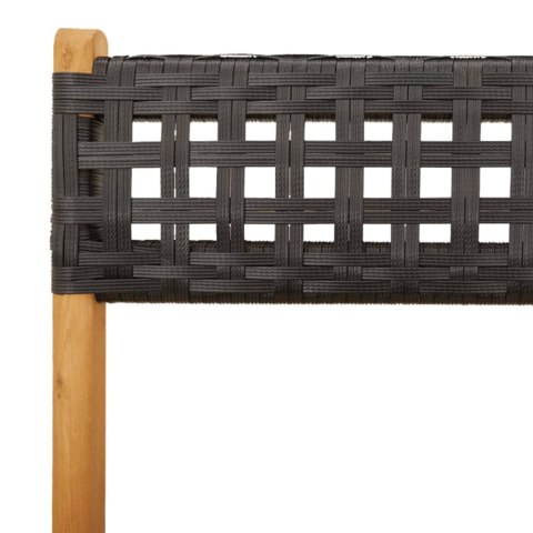 5-CZ. ZESTAW MEBLI BISTRO CZARNY RATTAN PE I DREWNO