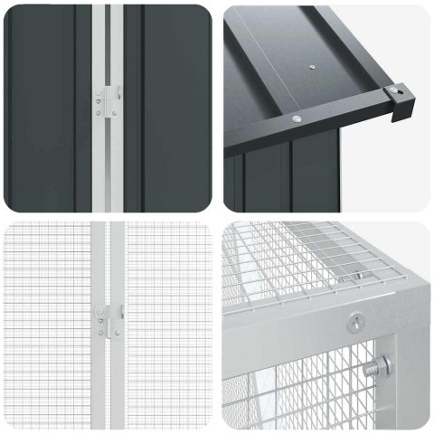 VidaXL Klatka dla ptaków z przechowywaniem Antracyt 621 x 208 x 247 cm