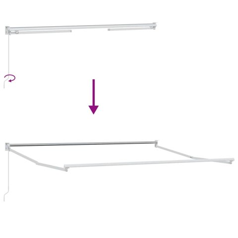 MARKIZA TARASOWA BALKONOWA CHOWANA RĘCZNA 350X250CM POMARAŃCZOWO BRĄZOWA UV